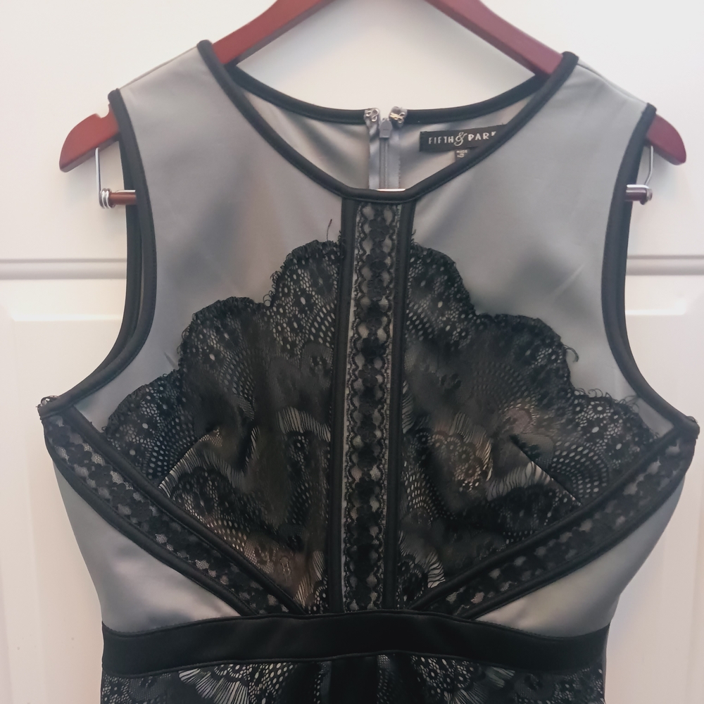 Elegant Black and Gray Lace Dress